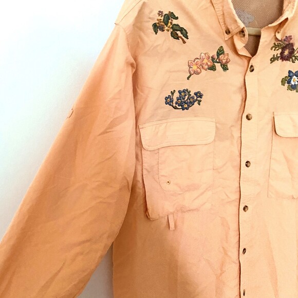 Redington Embroidered Button Down Long Sleeve Women Fishing UPF 30 Shirt Sz M - Picture 13 of 14
